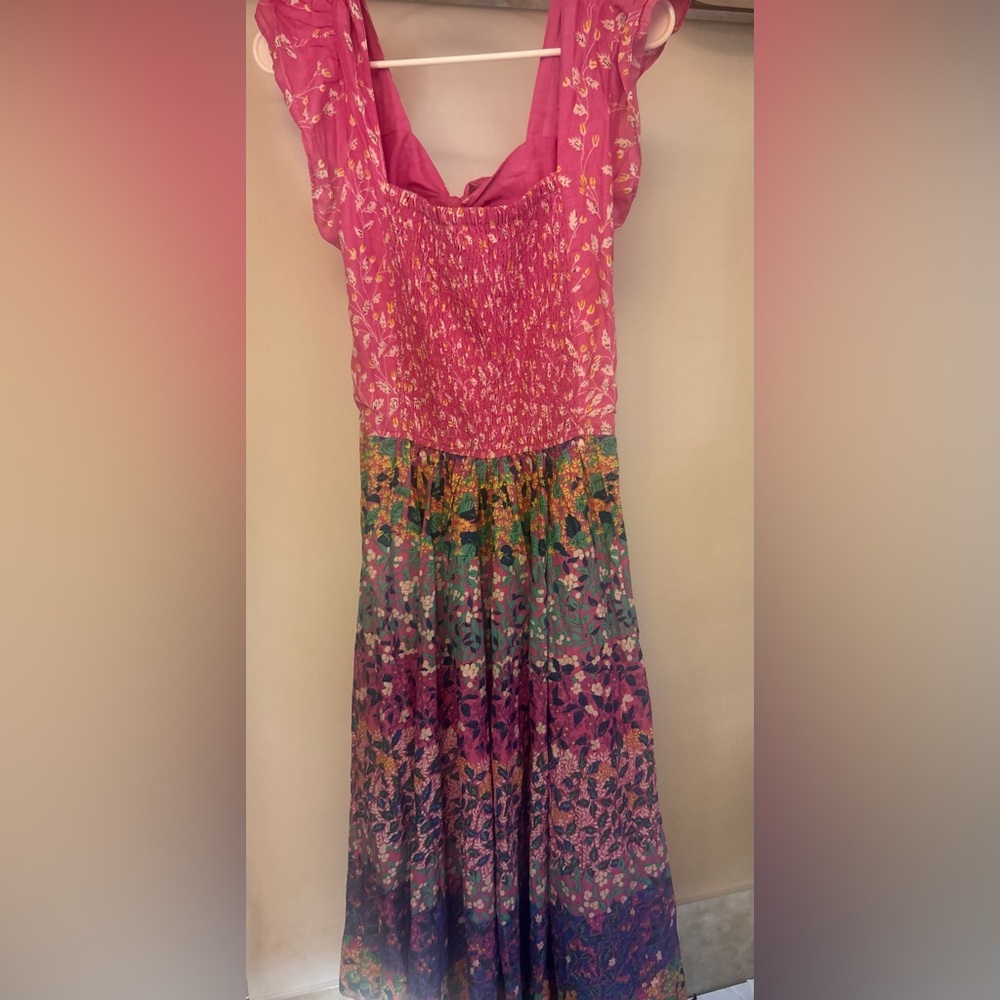 Caroline Constas Pink and Purple Floral Tiered Maxi Dress - Picture 4 of 6